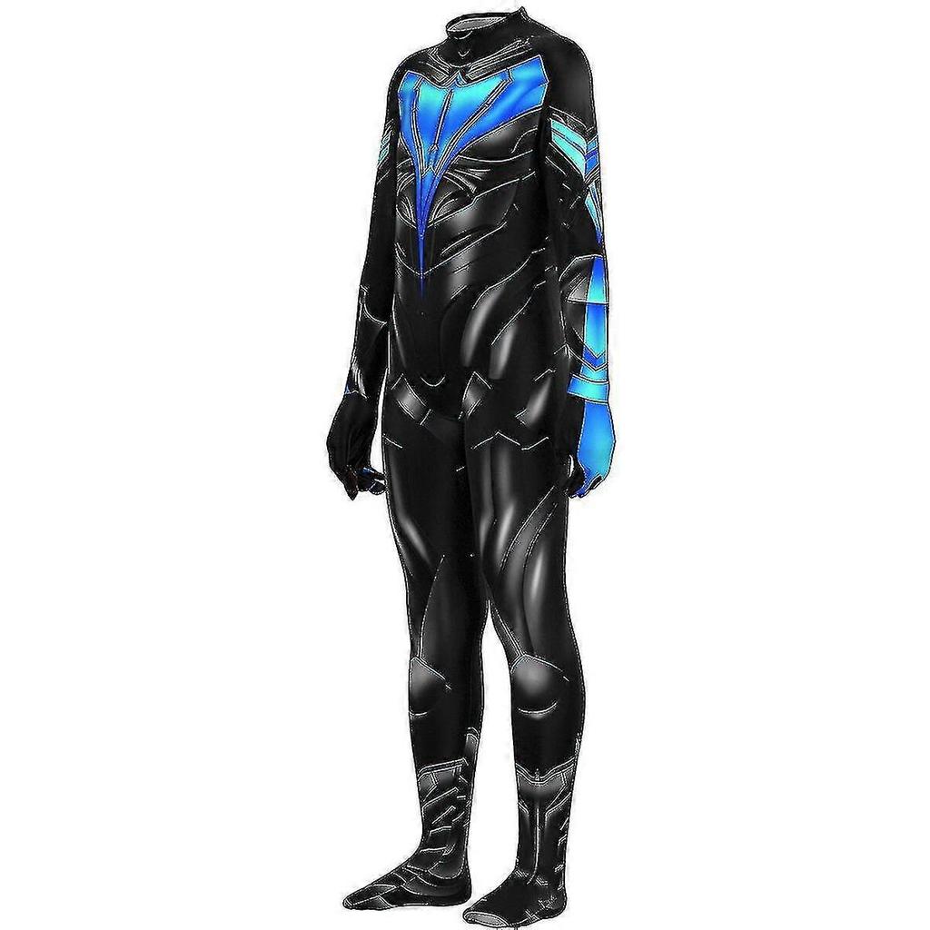 Nightwing Black Men Suit Tights Costumes Halloween Uniform Jumpsuit For Kids And Adlut
