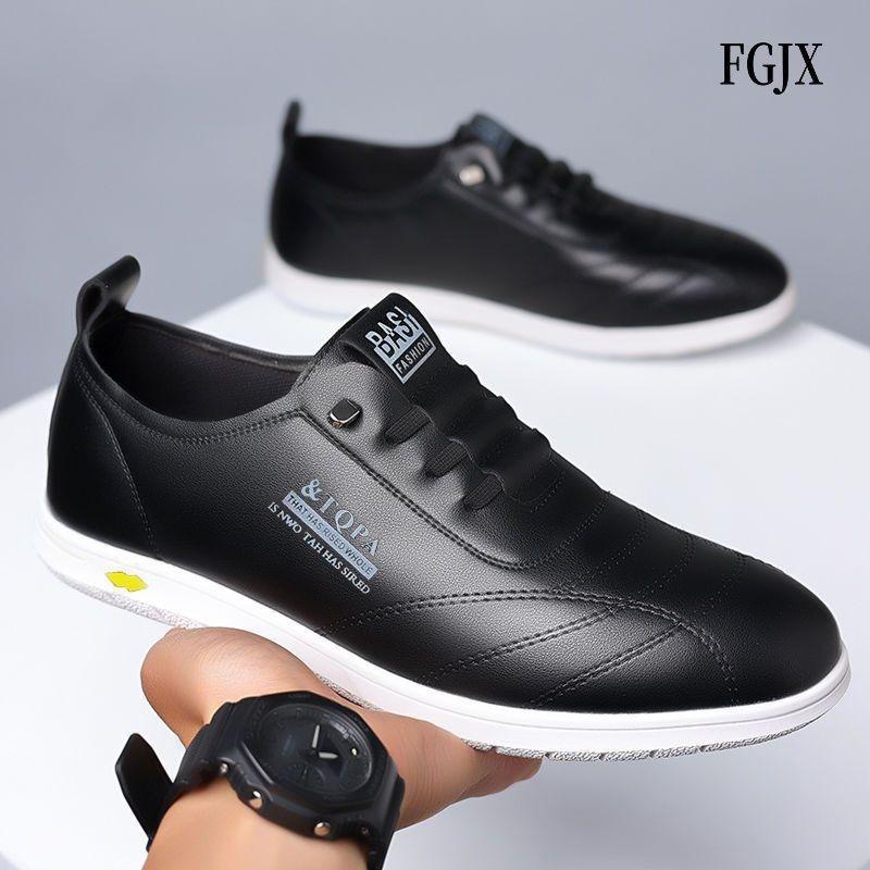 Shoes men's new casual leather shoes spring pu casual shoes men's shoes soft-soled lazy shoes