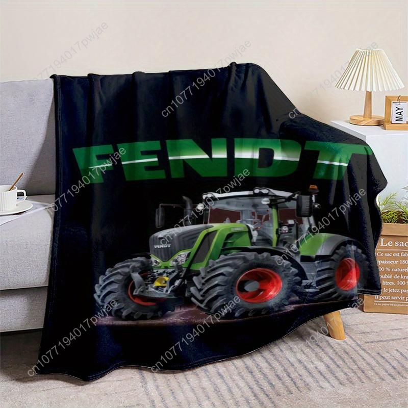 1 Soft Fendt Tractor Print Flannel Blanket - Lightweight All-Season Use, Perfect Gift for Loved Ones, Suitable for Sofa, Bed, Ca
