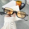 Small Rectangle Shades For Women Sunglasses  Retro Steampunk Half Frake Sunglasses Female Men Black Tea Glasses UV400