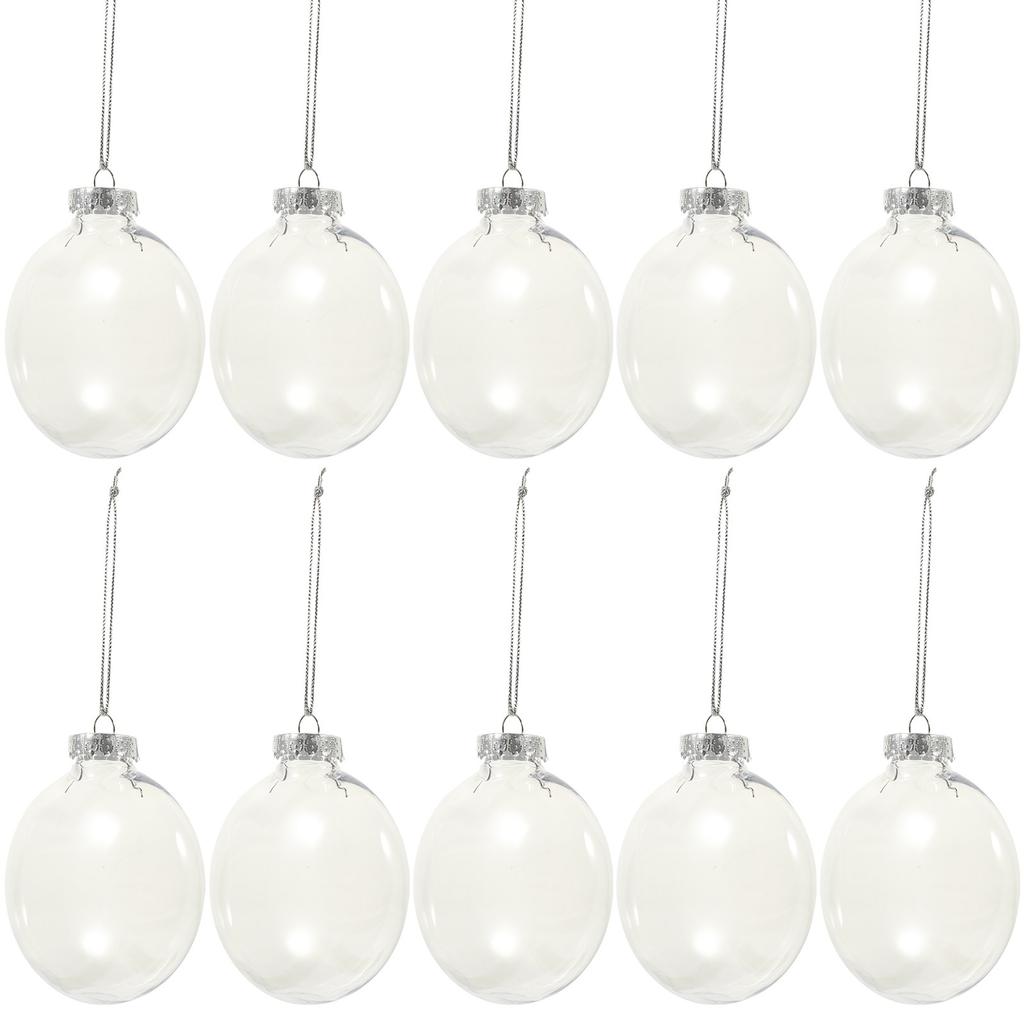 6Pcs Clear Fillable Ball Ornament Set for Christmas Tree Decorations DIY Crafts Holiday Party Favors Wedding Hanging Adornments