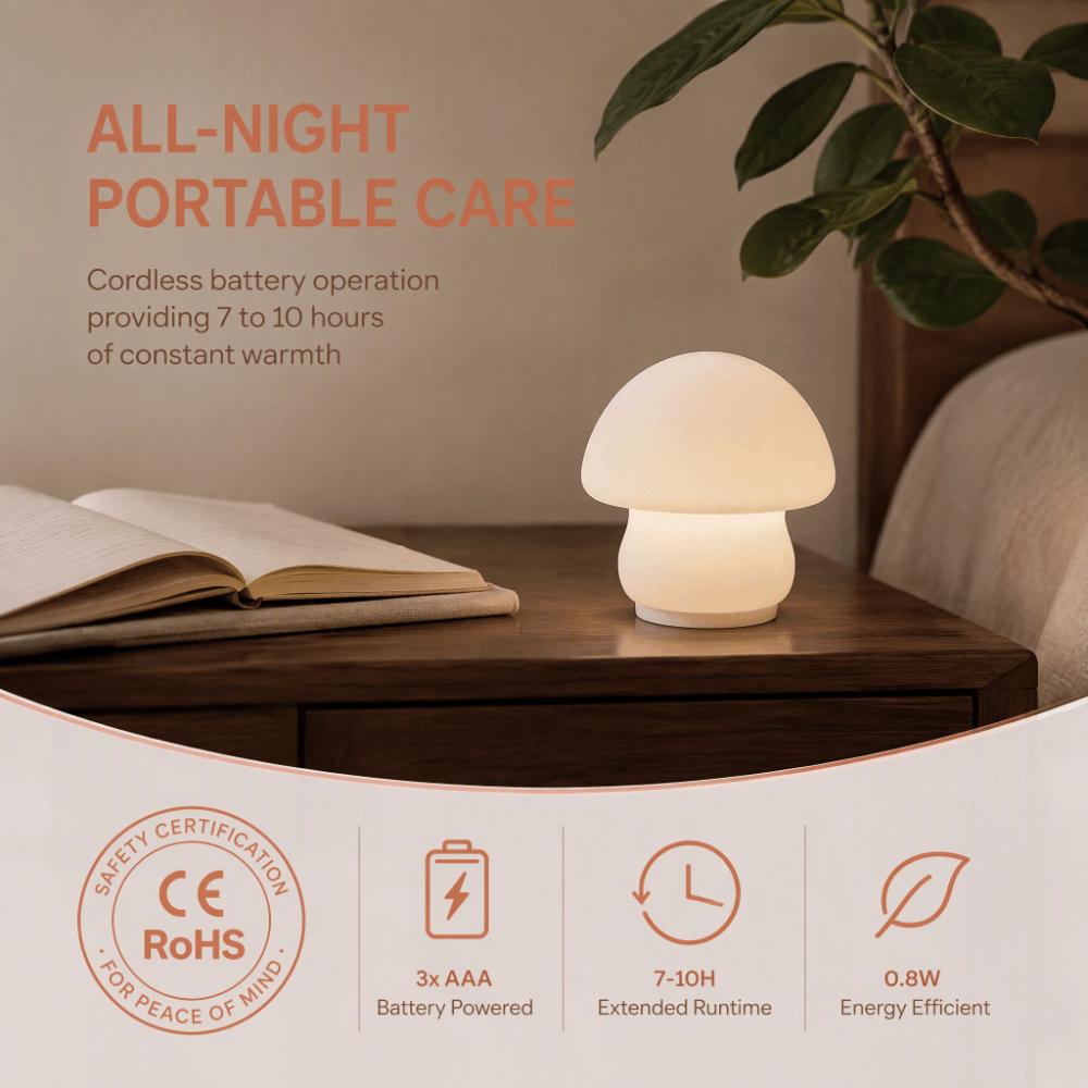 12.5 X 11.6cm LED Mushroom Lamp White Dimmable Nightlight Mushroom Nightlight  Nighttime Feeding