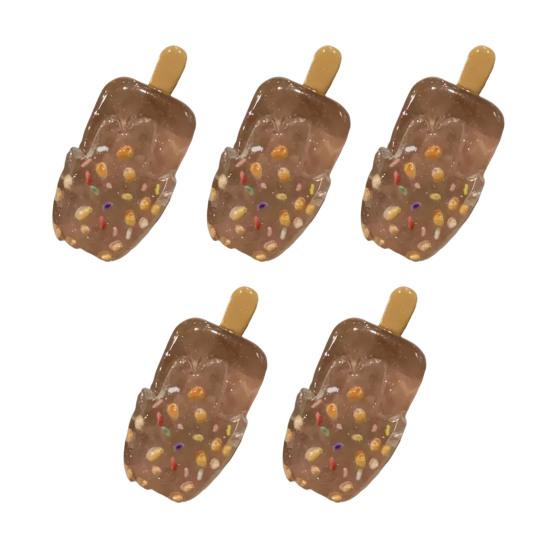 

5Pcs Girl Hairpins Clear Gradient Color Simulated Popsicle Shape Transparent Hair кавовий