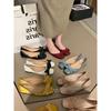 2025 new fairy style with skirt flat-soled single shoes women's autumn gentle bow one-pedal ladyshoes
