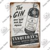 Mfoever Tin Decor Gin Brand Vintage Wine Tin Sign Metal Alcohol Plaque for Home Kitchen Bar Pub Club Man Cave Decoration Wall Decor