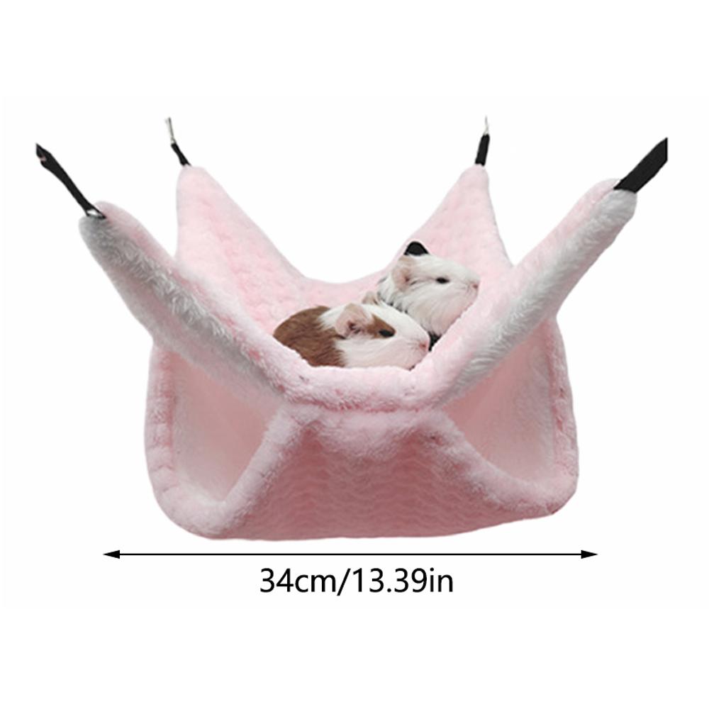 Warm Plush Hamster Hammock Small Animal Double-layer Thicken Sleeping Bag Nest Pets Rat Squirrel Hanging Cage House