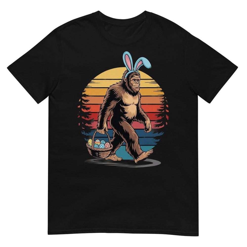Bigfoot Sasquatch Bunny Easter Eggs Retro Men Women Kids T-Shirt 3XL