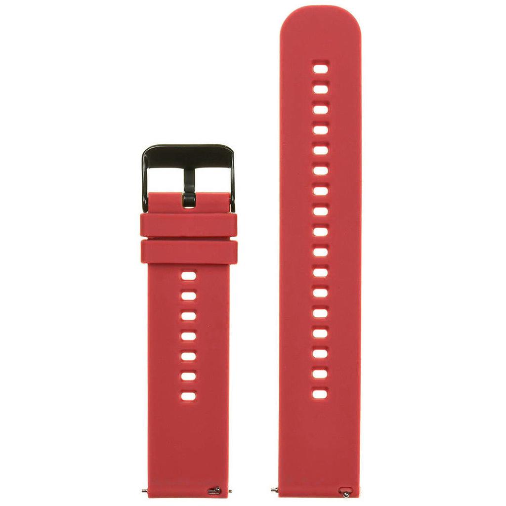Rubber Watch Strap U27 - Red/Black - 22Mm