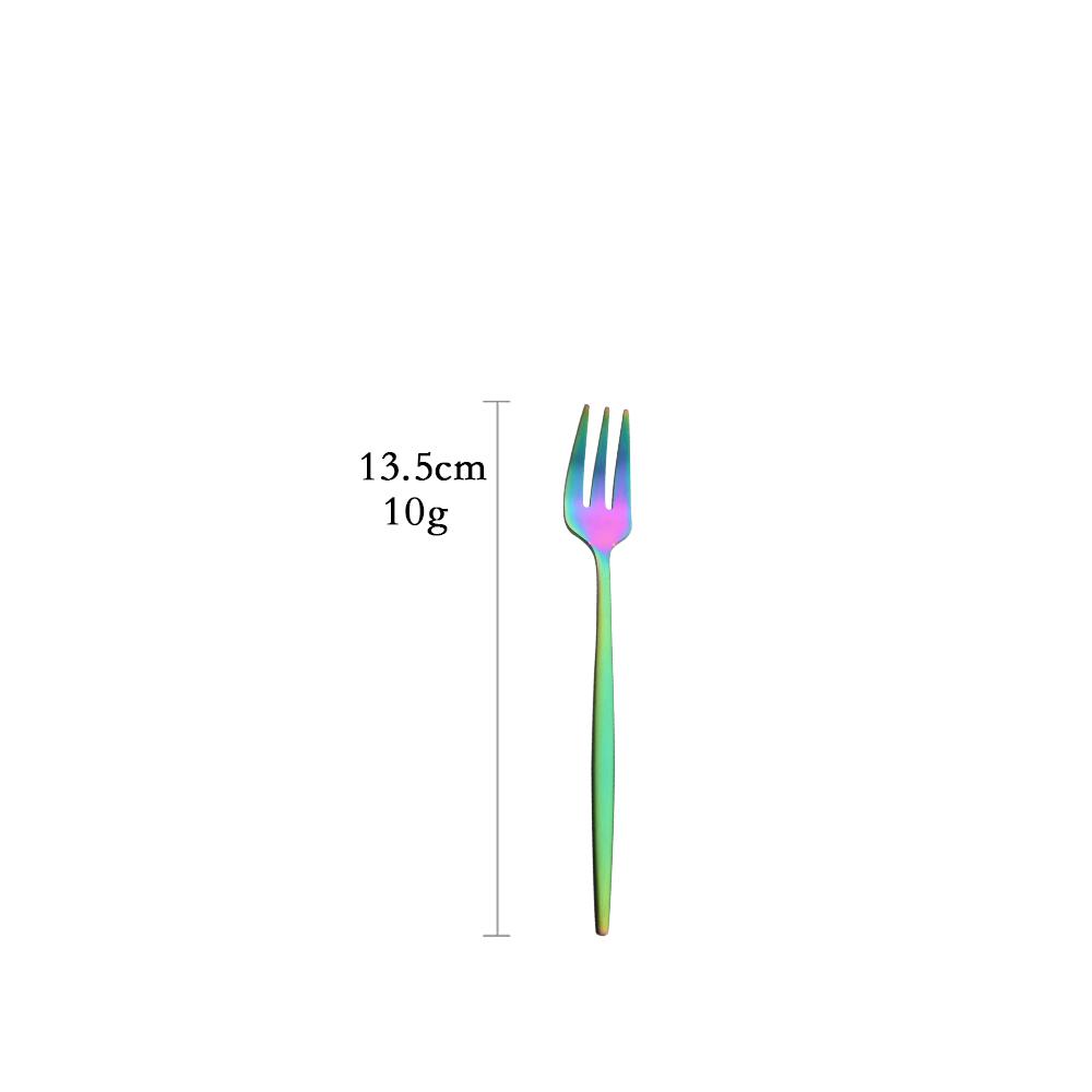 Matte Rainbow Tableware Cutlery Set Stainless Steel Dinnerware Dinner Party Silverware Fork Spoon Knife Fruit Fork Flatware Set