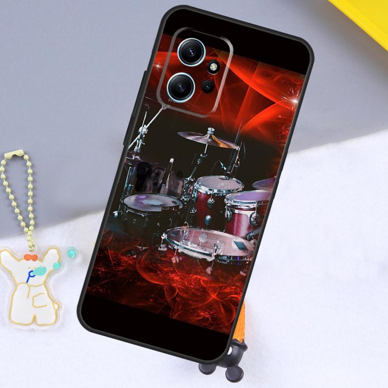 Musical Instrument Drum Case For Xiaomi Redmi Note 13 9 10 11 12 14 15 Pro Plus Cover For Redmi 15 C 14C 10C 12C 13C