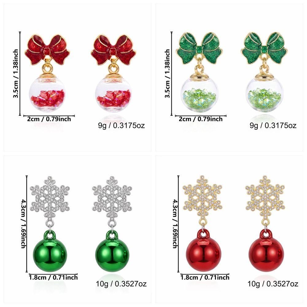 Snowflake Xmas Drop Dangle Stud Rhinestone Christmas Jewelry Fashion Christmas Earrings Unisex