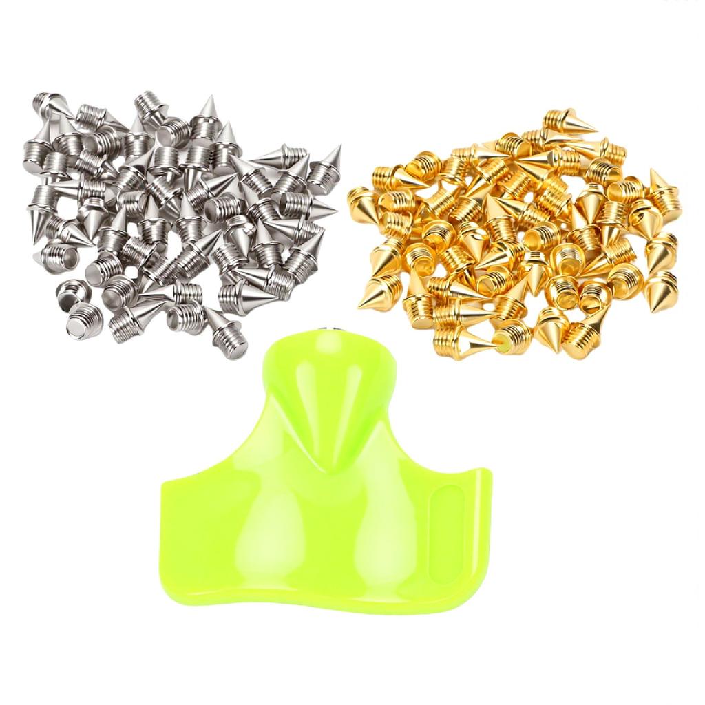 100PCS Track Spikes Alloy Steel 1Celsius4 Inch Track Shoe Spikes Replacement with Spike Wrench for Sprint Sports Running