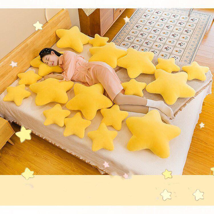 Multi-coloured star pillow super soft cute plush toy sleeping pillow for kids