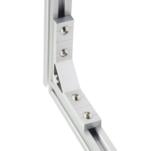 Iverntech 4-Piece 18x78x78mm Strong Support Corner Brackets for 2020 Series V-Slot Aluminum Extrusion Profiles, 16 M5 Screws and 16 M5 T-Nuts