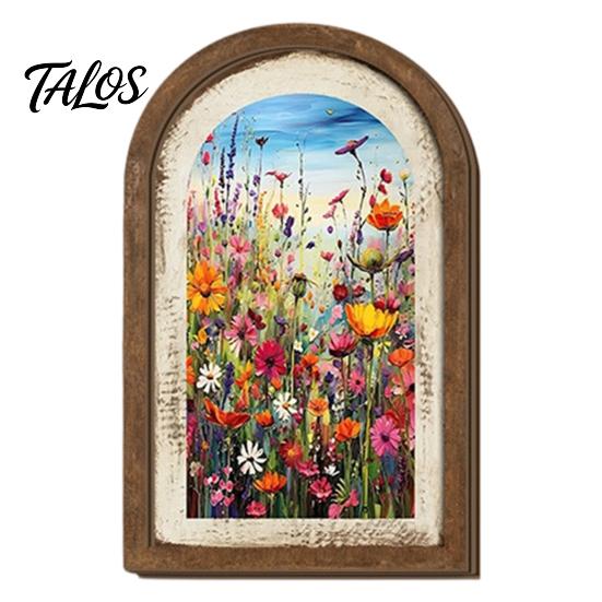 Rustic Tulip Wall Signs Pastoral Wooden Sign, Decorative Tabletop Display Pieces, Retro Style Art French Arched Pendant for Farmhouse Bedroom