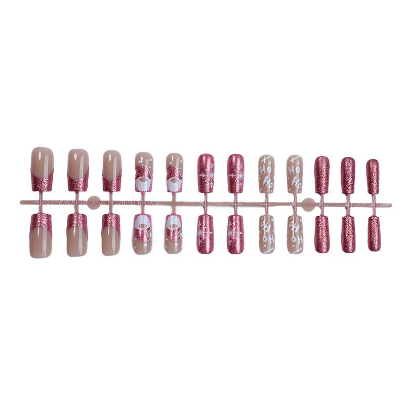 

Medium Cross-Border Purple Glitter Santa Claus Christmas False Nails