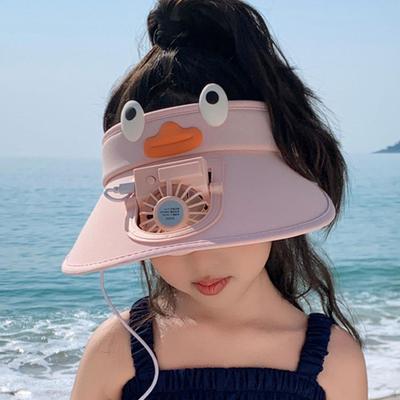 Kids Fan Visor Hat Breathable Cooling for Child Travel Gift Outdoor Park