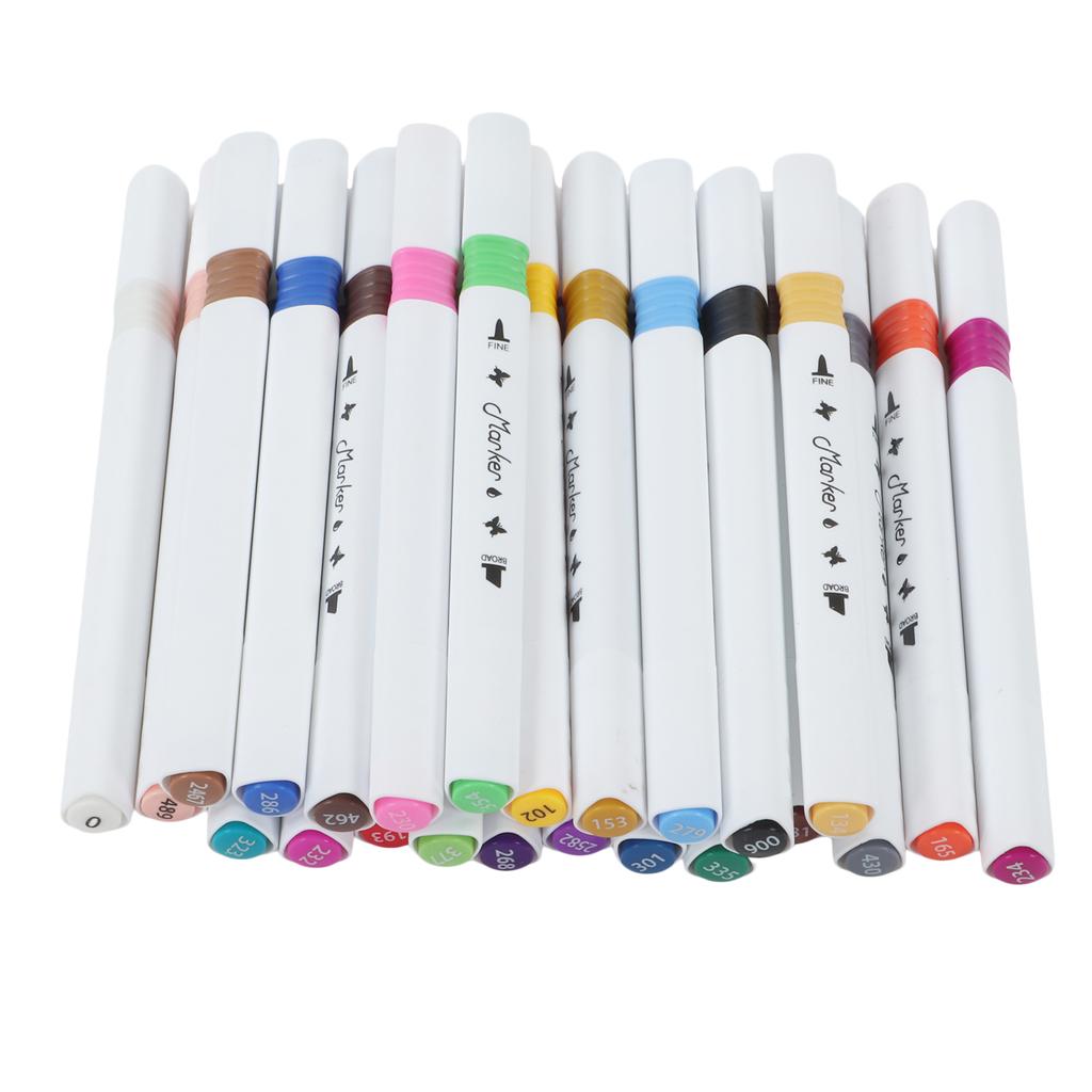 24 Pcs Markers Triangular Rod Hand Painted Water Based Paint Watercolor Pen Double Head Marker Pen