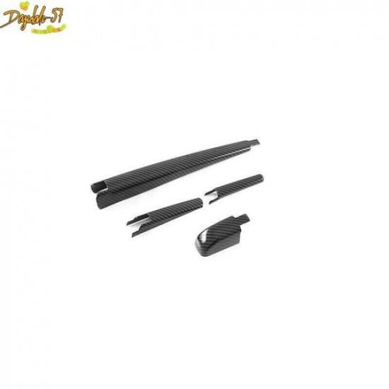 4Pcs For Toyota C-HR CHR 2016-22 Carbon Fiber Rear Window Rain Wiper Cover Trim