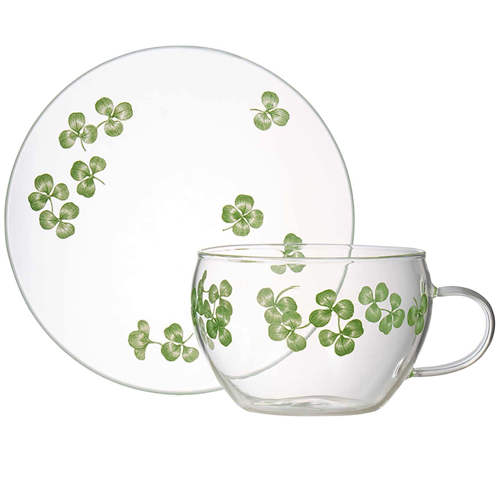 

Набор чашек и блюдец Otsuka Glass Clover , термостойкое стекло, прибл.. 280 мл, Прозрачный, Подходит для микроволновой печи и посудомоечной машины, Сделано в Японии, 49P170