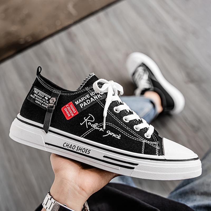 Youth Canvas Shoes Men's Shoes New Summer Board Shoes Casual Shoes Breathable Versatile Student Shoes Trendy Low Top