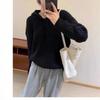 Twist sweater women's sweater autumn and winter 1011 hooded retro lazy loose soft waxy knitted sweater top