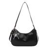 Street Style Pu Small Crossbody Bag With Solid Color And Bow Shaped Pendant Design For Daily Use