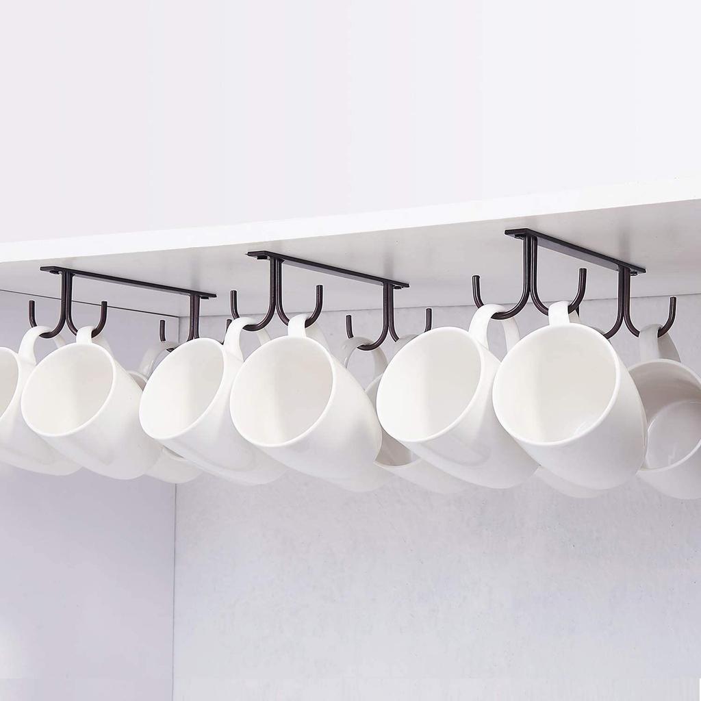 Household Storage Cup Holder 3 Hooks Kitchen Simple Mugs Sets Cabinet Storage Supplies Convenience Storgae Supplies Tools