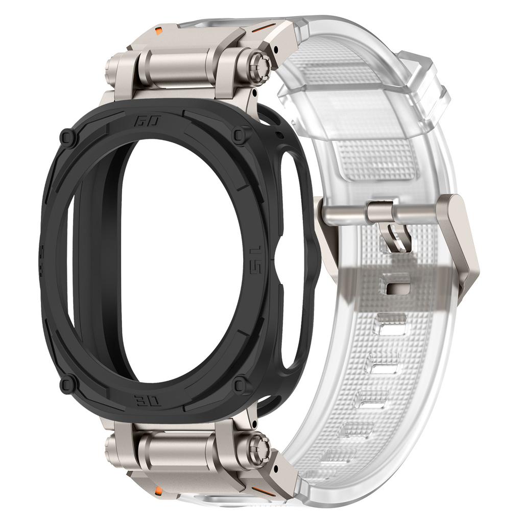 Case+Strap For Samsung Galaxy Watch 7 Ultra Soft TPU Silicone Band Metal Case for Samsung Galaxy Watch 7 Ultra No Gaps Bracelet