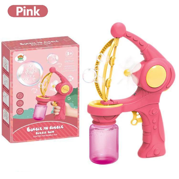 Non-Toxic Automatic Bubble Gun Blowing Electric Soap Bubbles Maker Machine Summer Outdoor Park Party Play Toy Birthday Gift For Kids