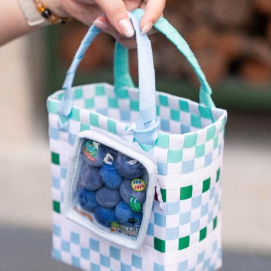 Cute Doll Storage Bag Plush Keychain Soft Fruit And Vegetable Bag Charm Cute Smiling Face Pendant with Hanging Ring