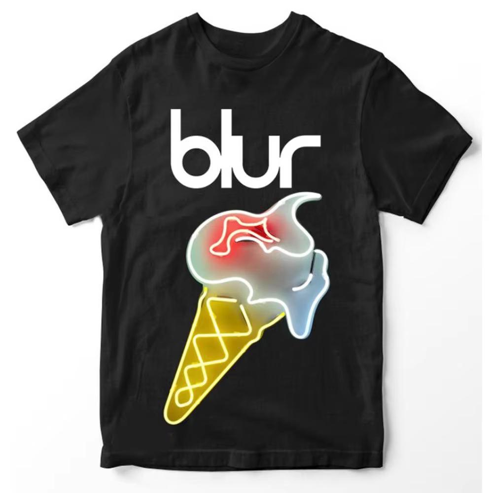 BLUR Blur Band British Rock Punk Casual T-Shirt Men's and Women's Luxury Band Brand  Oversized Unisex Short Sleeve Streetwear Cotton