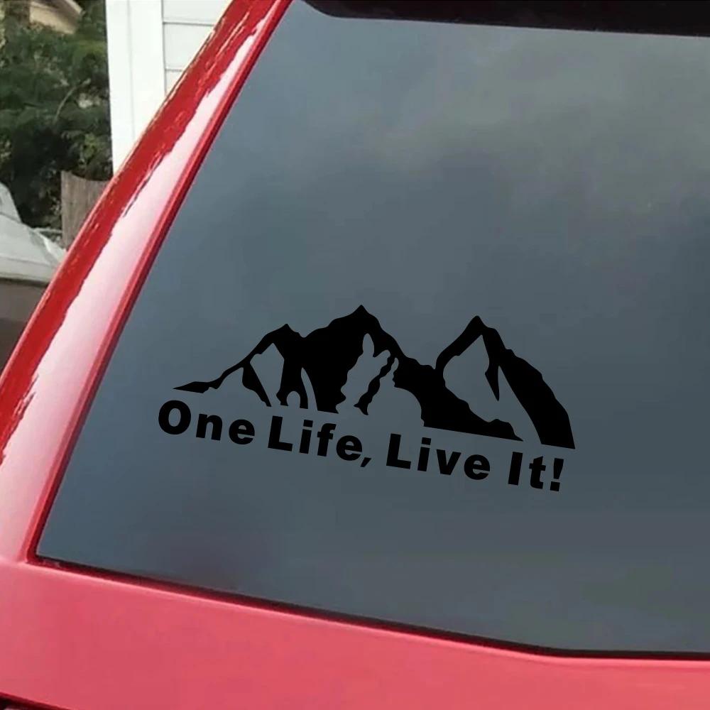 ONE LIFE LIVE IT Car Tuning Off Road SUV Truck Mountain Silhouette Car Sticker Vinyl Car Sticker Decals Decoration Accessories