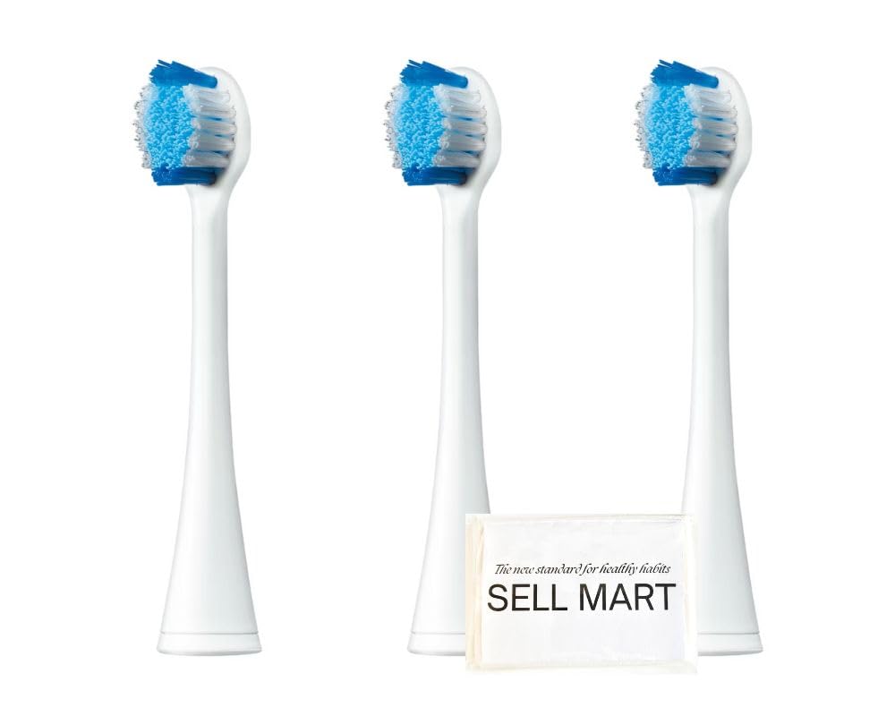 [Dental Clean Set] Doltz Replacement Brush Heads EW0820-W White, Extra Fine Bristle Brush, 2 Brushes X 3 Packs + Original Pocket Tissues