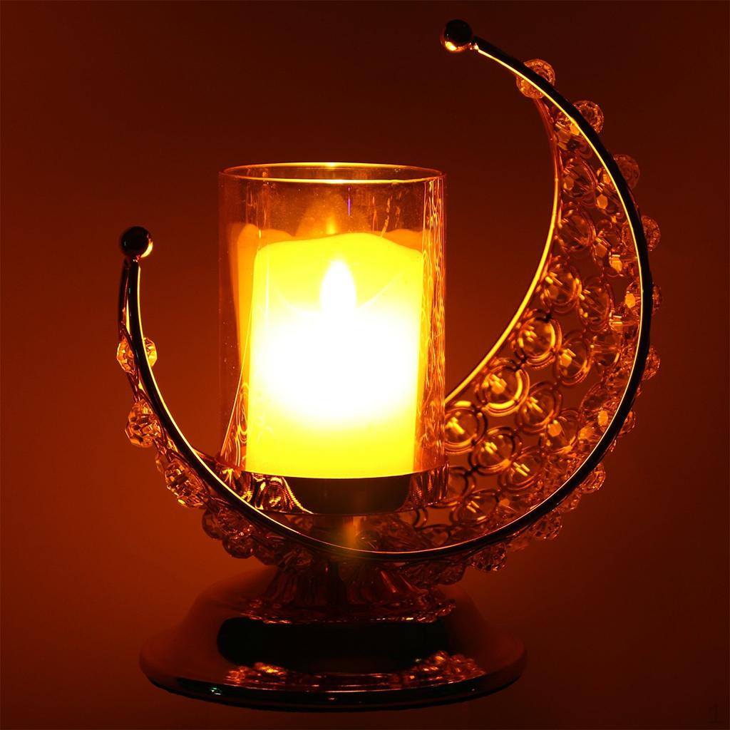 

Ramadan Glass Candle Holders, Holder Centerpiece,Candlestick Stand for Table Wedding