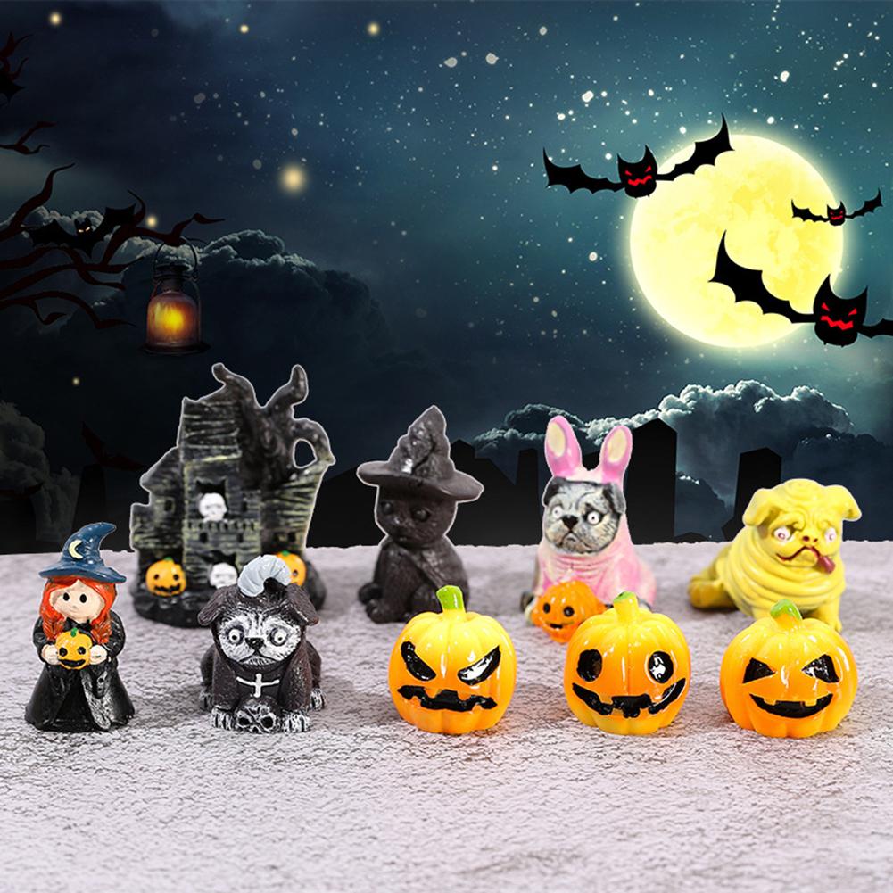 Halloween Series Micro Landscape Ornaments Cute Pumpkin Lantern Halloween Decorations DIY Crystal Ball Accessories