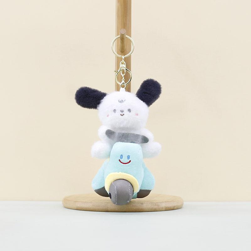 

Lovable Motorcycle Bunny Panda And Dog Plush Toy With Soft Short Fur And Functions Music StyleC