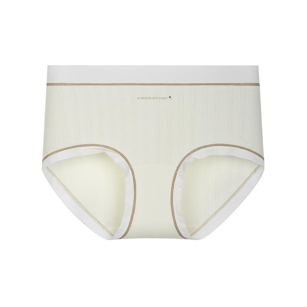 Ladies Spring and Autumn High Elastic Cotton Antibacterial Extended Crotch No Mark Middle Waist Triangle Briefs