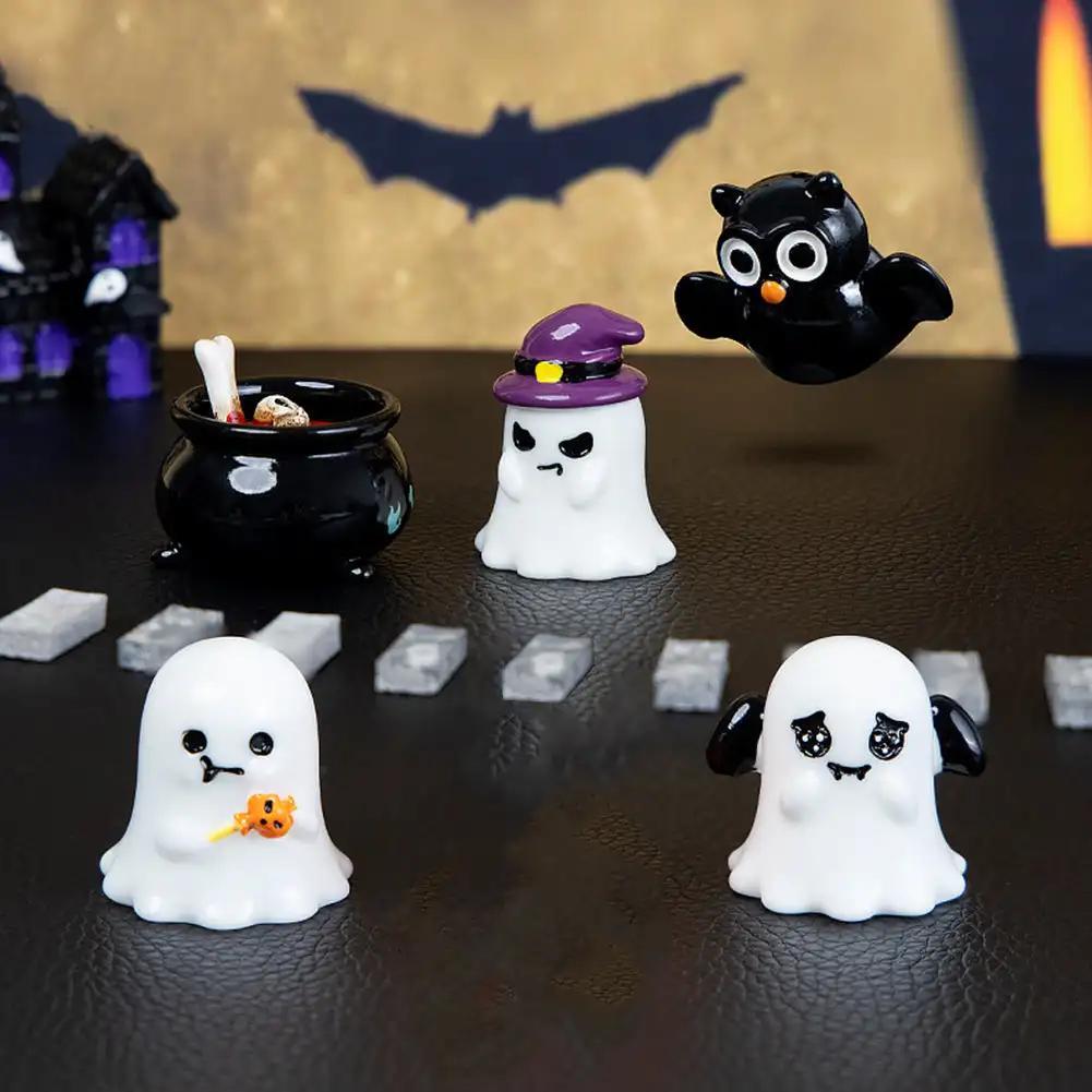 1pc Figurine Miniature Cartoon Pumpkin Ghost Micro Landscape Ornaments For Halloween Decorations Home Office Desk Room Decor