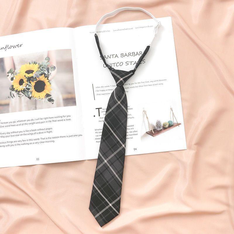 Japanese Striped Tie For Women And Men Polyester School Uniform Accessory