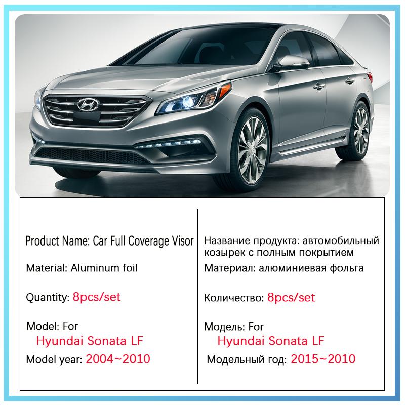 Solskjerm med full dekning for Hyundai Sonata tilbehør LF 2015 2016 2017 2018 Bil Full Surround Frontrute Sidevindu