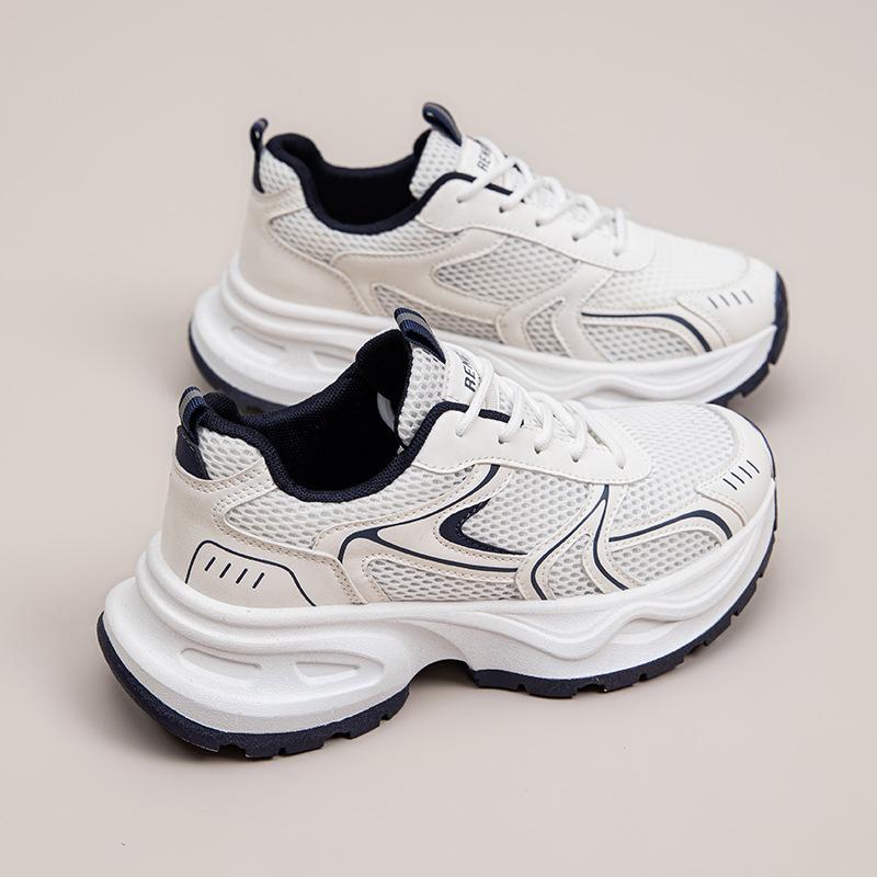 Scarpe da ginnastica da donna con plateau, nuove per la primavera, stile street, rialzanti, con stella argentata, sneakers casual