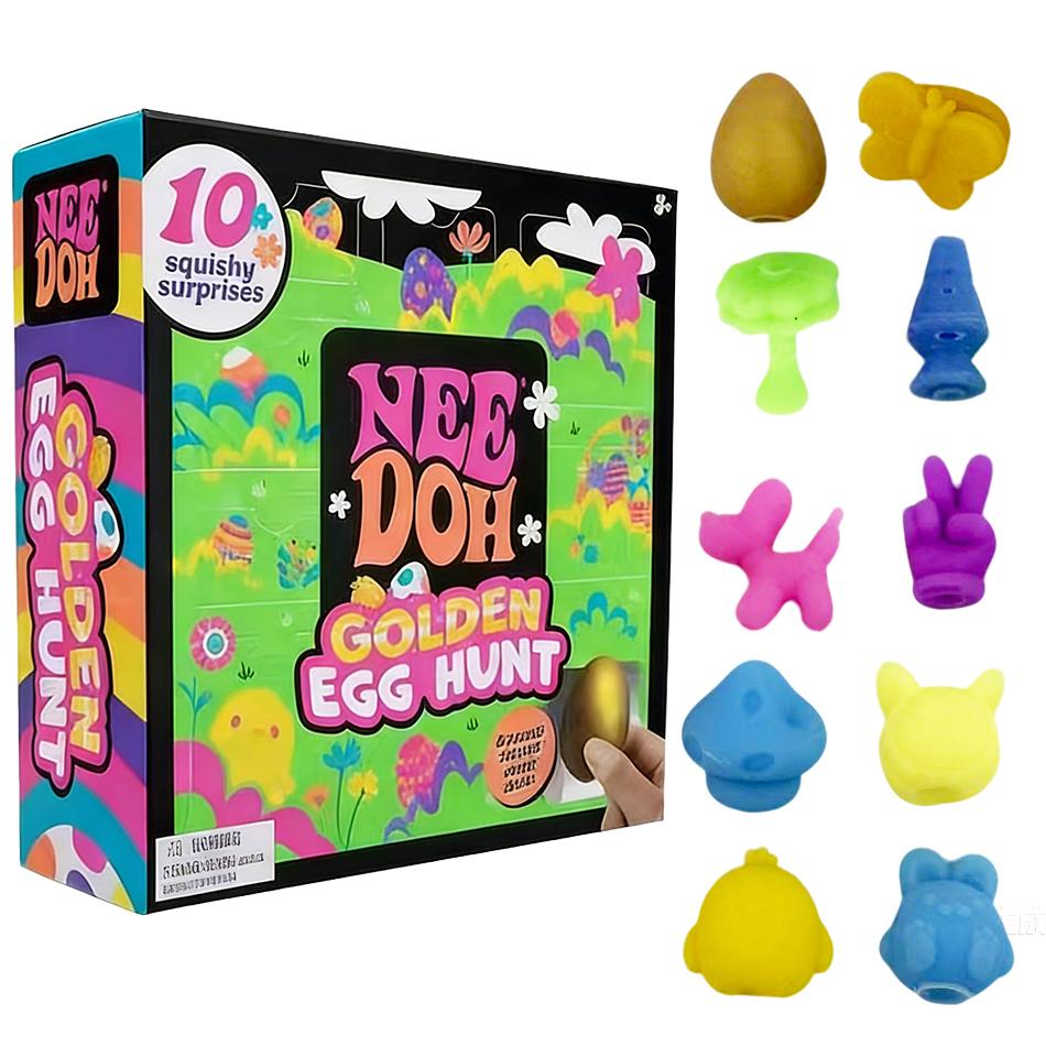 

s Golden Egg Treasure Hunt Blind Box Toy With Squishy Surprise Stress Relief Squeeze Kids Easter Party Toy Gift