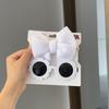 New Children Solid Color Cotton Bowknot Wide Hairband Round Sunglasses Set Baby Girls Sunglasses Kids Hair Accessories