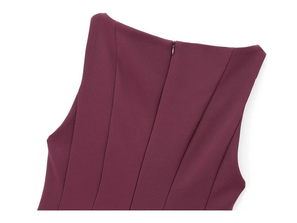 Winter 2024 Women's European & American Style Sleeveless Boat Neck Dress with a Simple Wide Hem