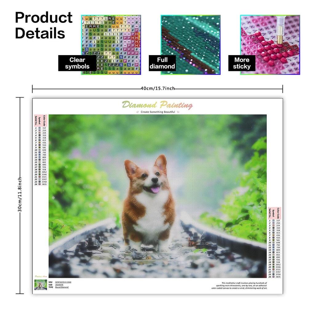 5D Diamond Painting Mosaic Dog 5D Kit Animal Full Round Diamond Embroidery Sale Rhinestone Picture Decor Home 30x40cm/12x16inch