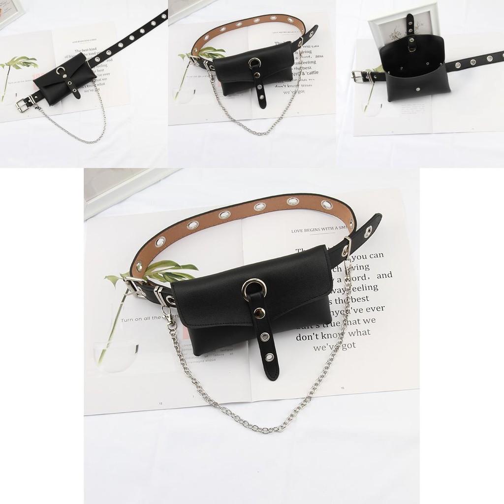 Punk Style Belt For Women With Pu Material And Adjustable Pin Buckle For Fashionable Streetwear