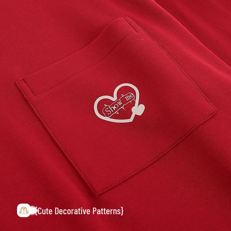 Women's Double-Sided Cotton Pajama Set with Chest Pads - Round Neck, Long Sleeve, Long Pants Pullover Style