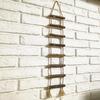 2Pcs Handmade Wooden Ladder Hanging Ornament with Twine Rope for Indoor and Outdoor Christmas Festival Decoration