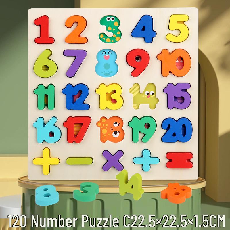 Montessori Kids' Educational Puzzle: Numbers, Letters, Shapes & Sizes Pegboard
